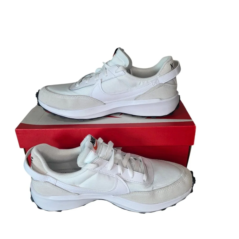 Nike Waffle Debut Sneaker Shoes Womens 10 White DH9523-100 Running Lace Up NWB
